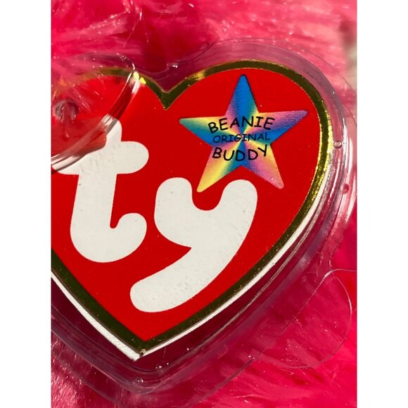 Ty Beanie Original Buddy Pink Poodle Plush Toy 2003 Polyester Fiber and Pellets - Picture 4 of 16